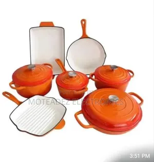 11pcs High Quality Cast Iron Cookware Set With 2 Fry Pans