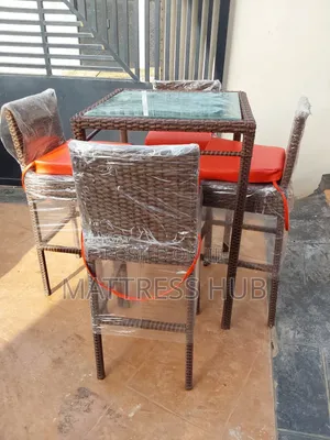 Rattan Bar Chair Set 4pcs