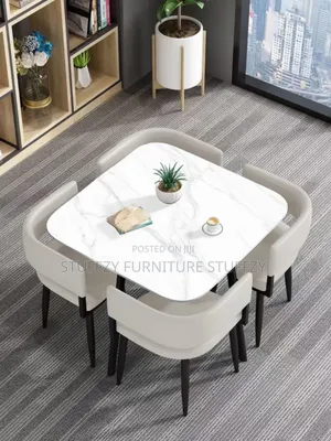 Marbel Restaurant Tables With 4 Chairs