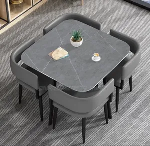 Stuffzy Unique Marble Restaurant Table With 4 Chairs