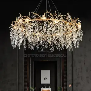 Round Shape Crystal Luxury Chandelier Light for Living Room