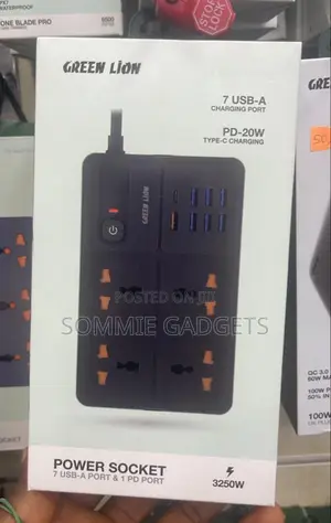 Green Lion Power Socket 3250w 7 Usb and 1 Pd Charging Ports