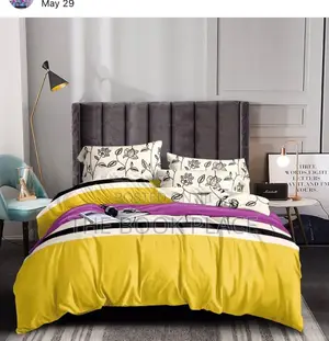 Yellow Cotton Multi Bedsheets With Pillow Case