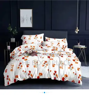 Orange Flowers Spiced Bedsheets With Pillow Case