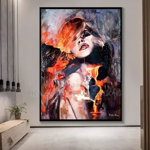 Abstract Fire Woman Painting