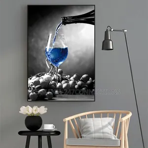 Blue Glass of Wine Frame