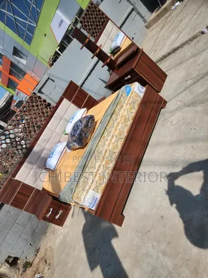 High Quality 6by6 Wooden Bed With Side Drawers and Dresser.