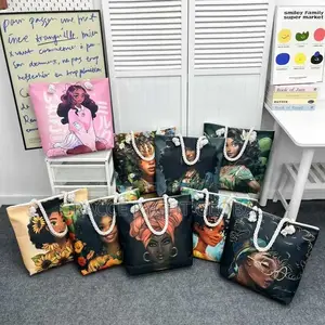 African Woman Face Design Tote Bag