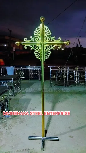 Gold Stainless Church Cross