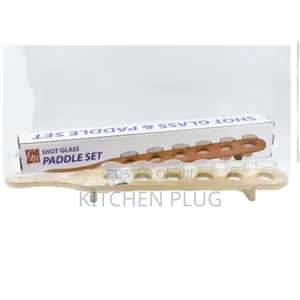 Wooden Shot Paddle Board With 6 Glasses