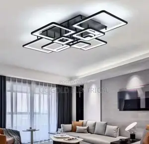 Square Led Chandelier Lamp Black Ceiling Chandelier Living