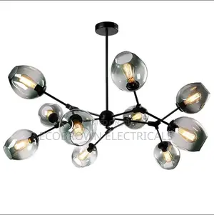 10 Drops Glass Black Chandelier for Your Modern Space