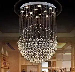 Modern Large Led Sphericliving Room Crystal Chandeliers