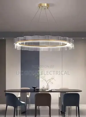 Modern Nordic Salon Chandeliers Aluminum Circular Acrylic