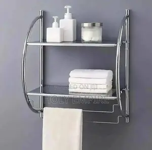 2 Layers Bathroom Shelf Wall Mounted Makeup Storage Holder
