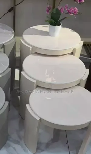 3 in 1 Wooden Base Side Stools With Marble Top