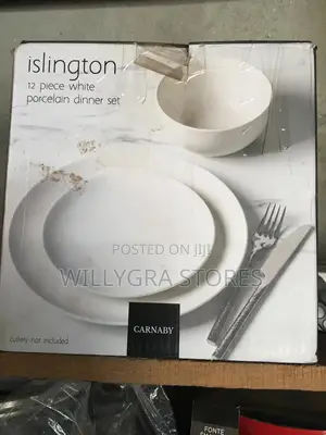 Islington 12 Piece White Porcelain Dinner Set