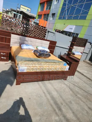 Luxury 6by6 Wooden HDF Complete Set of Bed.