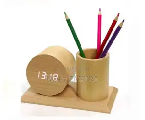 Wood Clock Led Smart Alarm Clock Home Office Desktop Pen