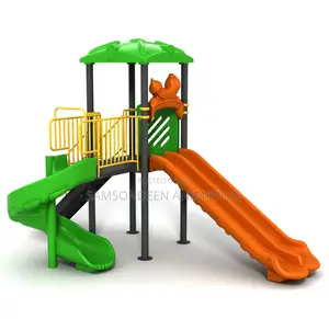 Giant Twin Slide and Spiral Slide Play House Set