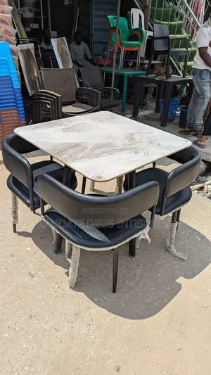 Contemporary 4 Sitters Mini Marble Top Dining Table