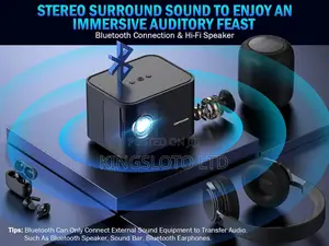 Projector, Support 5g Wifi Bt 5.Video Projector 300ansi
