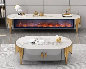 Center Table With Fire Place Tv Stand