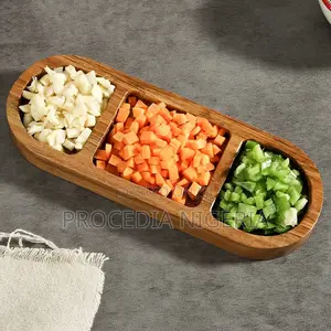3-Compartment Wooden Tray