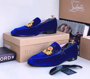 Luxury Suede Blue and Black and Wine Color Shoe