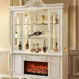 Royal Design Wine Bar With Electric Fireplace