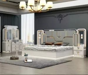 Set of Foreign Bed Frame With Side Drawers and Dresser.