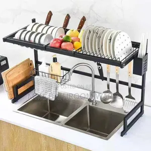 Over-the-Sink Dish Drying Kitchen Rack With Utensil Holder