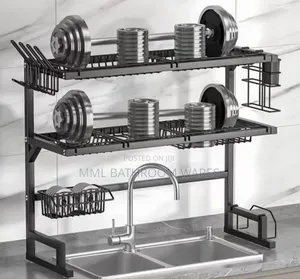 Double-Tier Dish Drying Rack With Utensil Holder