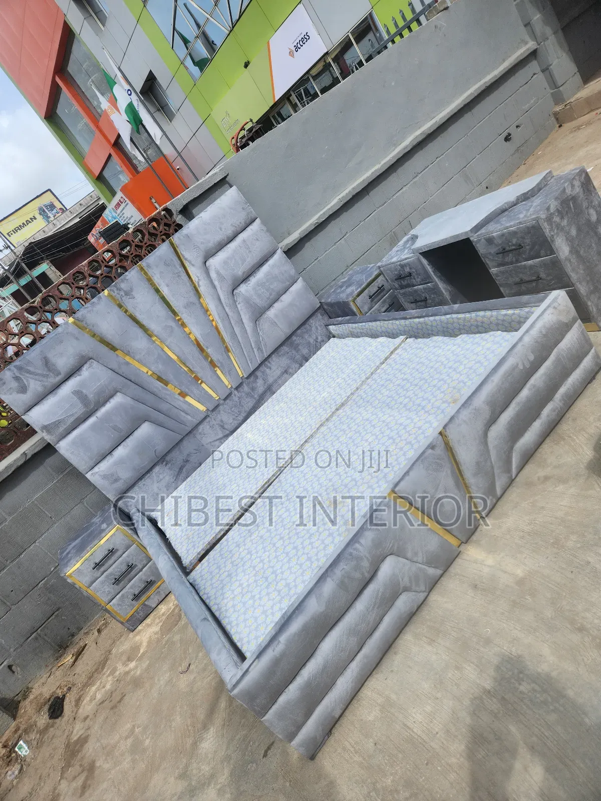 Grey Six by Six Standard Bed Frame.