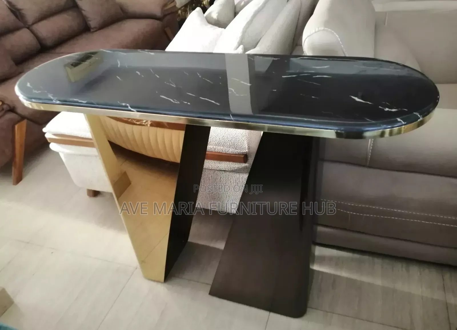 Marble Top Console Table.