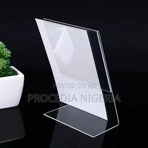 L-Shape Acrylic Display Stand, Paper Sign Holder