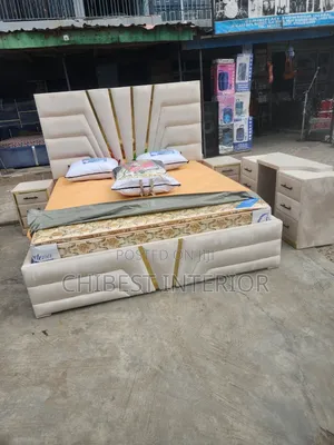 6by6 Bed Frame With Dressing Mirror and Two Side Drawers