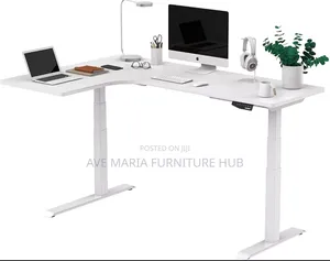 Electric Adjustable Height Desk, L-Shaped