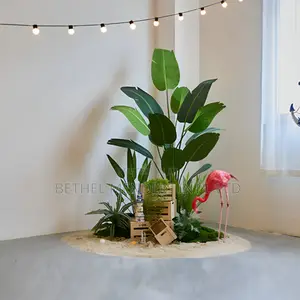Premium Landscape Design With Artificial Plants And Moss