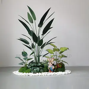 Home Landscaping Design With White Stone And Green Moss