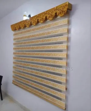 Cream Flowery Window Blind