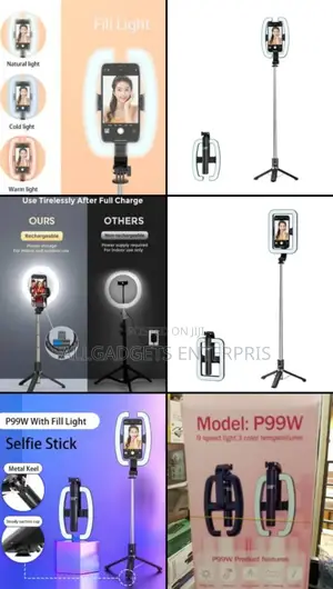 Selfie Stick With Light