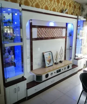 Massive Tv Wall Unit With Led Lights and Sound System.