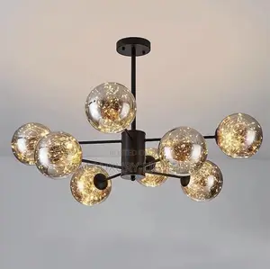 Modern Living Room Glass Ball Chandelier