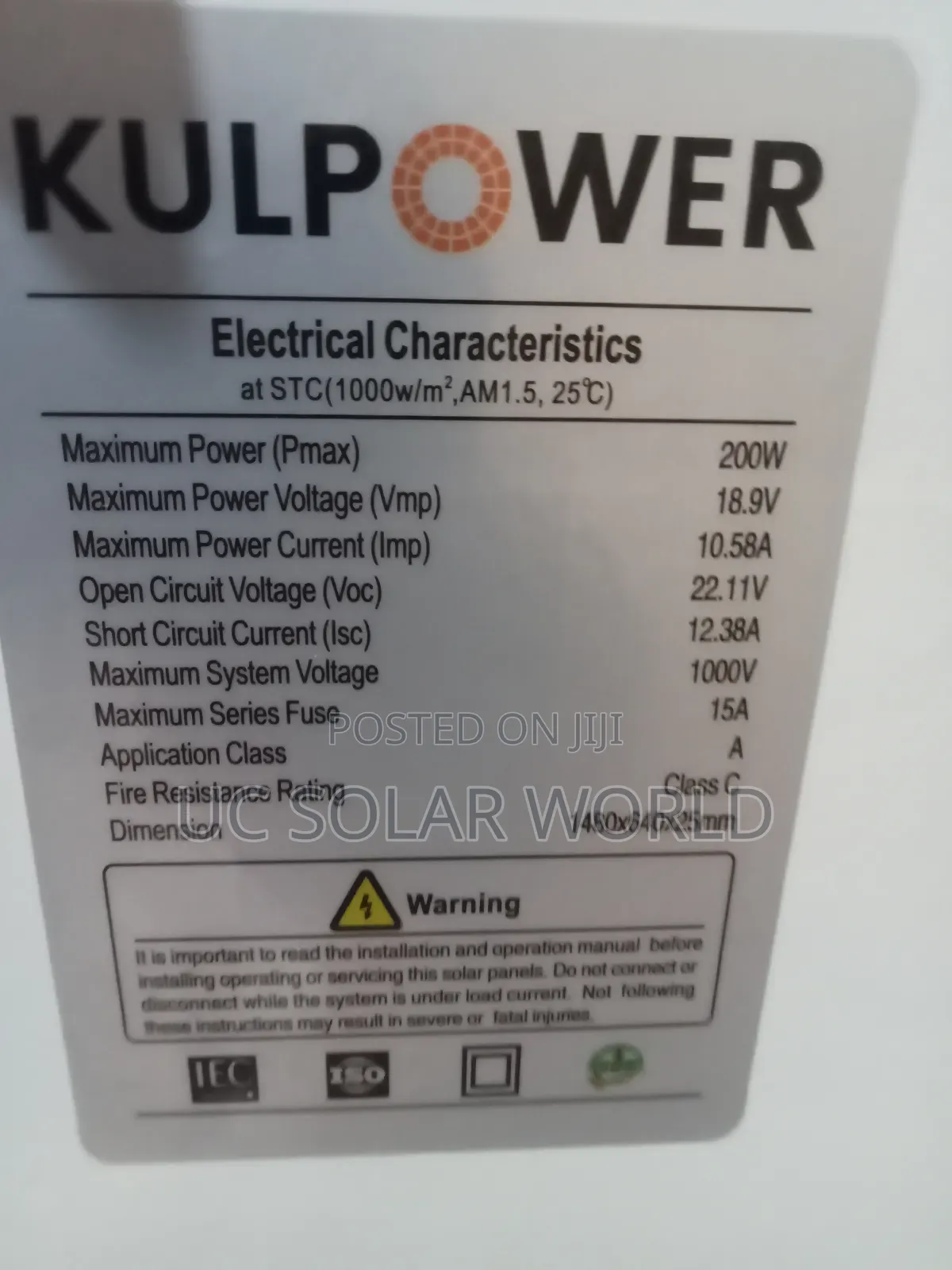 200w Kulpower Solar Panel