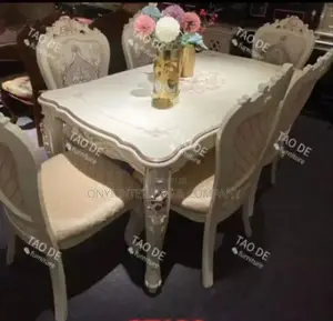 Luxury Royal Dining Table With 6 Solid Chairs