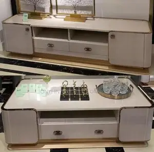 Modern Tv Console and Matching Table With Drawers