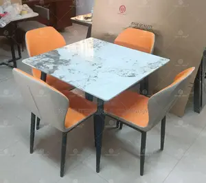 Simple Marble Dining Table With 4 Chairs