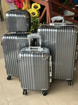 Set of 4 Grey Stainless Travel Luggage Box