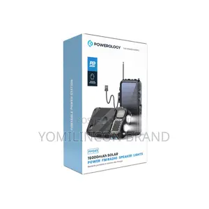 Powerology 16000mah Solar Power Bank With Fm Radio Speaker